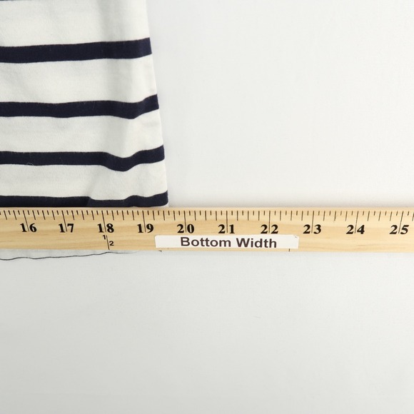 Athleta Skirt Womens Small Blue White Striped Side Slits Stretch Seaside - Picture 5 of 9